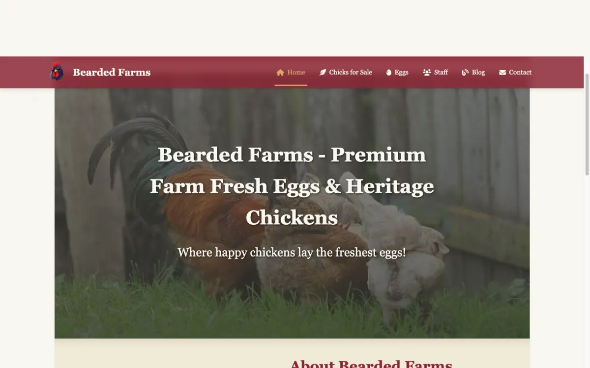 Bearded Farms homepage